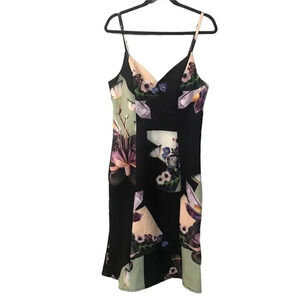 Bariano Australia Tulip Style Floral Midi Spaghetti Strap Dress Size XL NWT